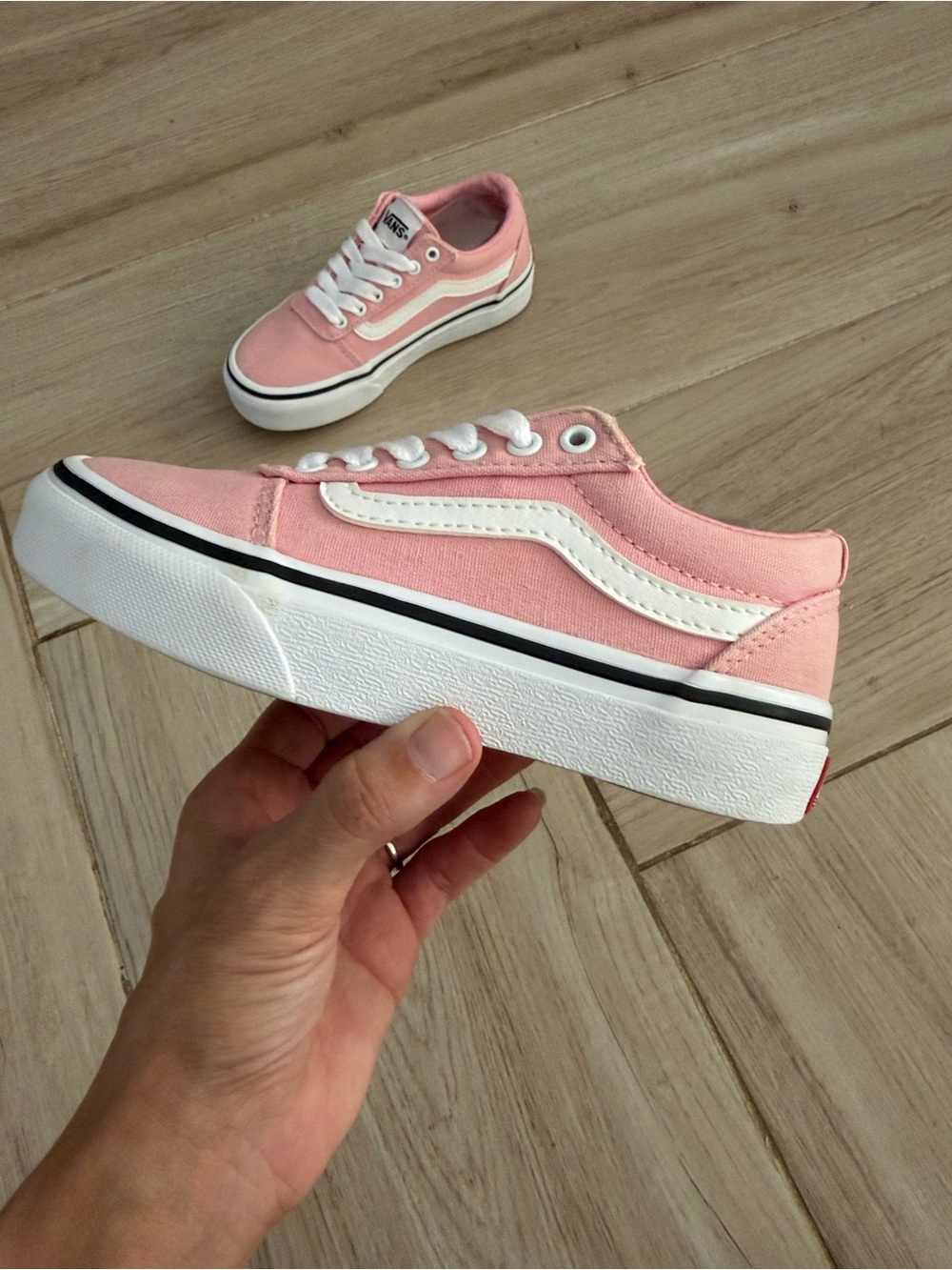 Vans Ward Pink and White Sneakers